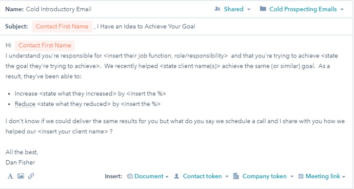 sales prospecting template