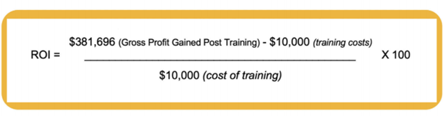 sales training ROI formula